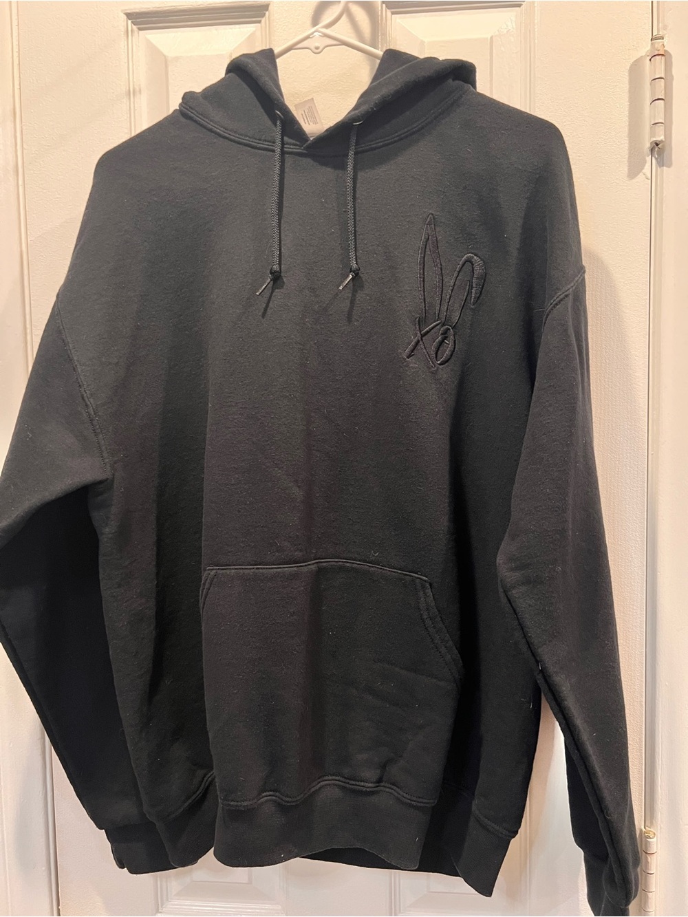 Bunnie XO Embroidered Black Hoodie Size L